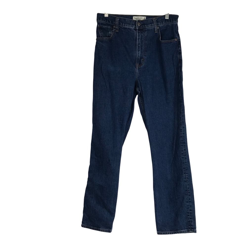 Abercrombie Fitch Ultra High Rise Ankle Straight Jeans Dark Wash Women 28/6 LONG